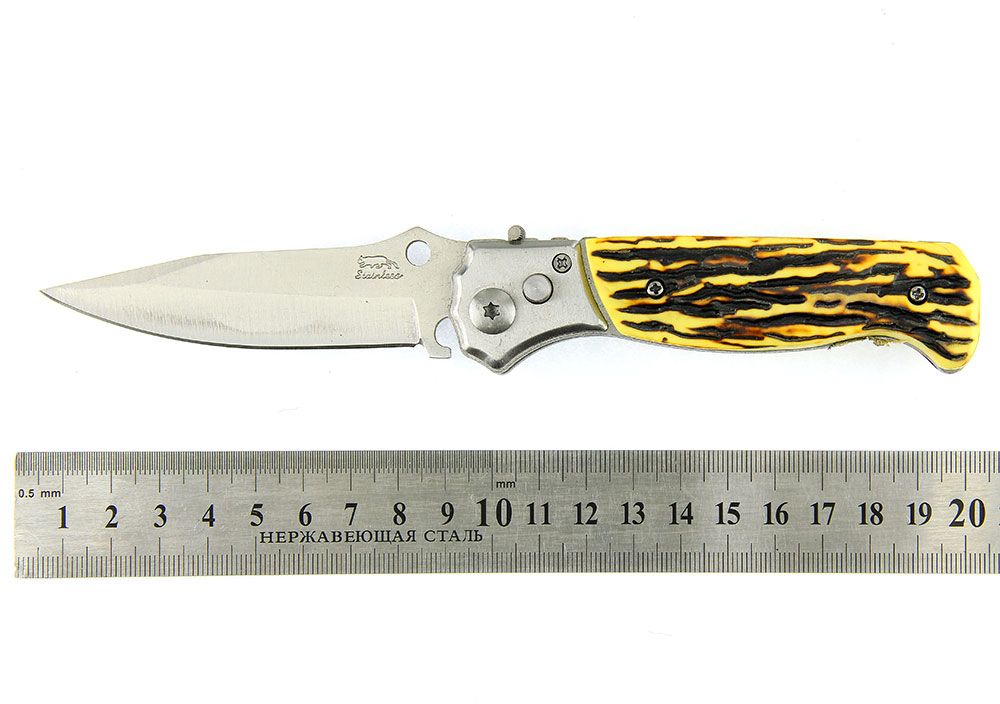 Нож складной ручка кость кноп. 20см 7058