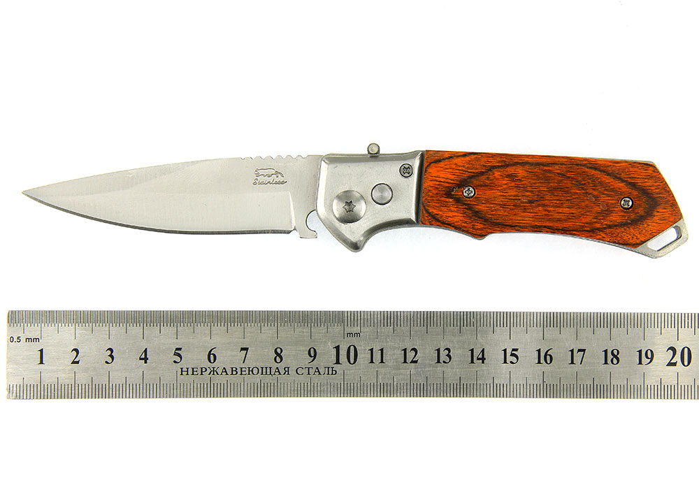 Нож складной ручка дерево 20см А568