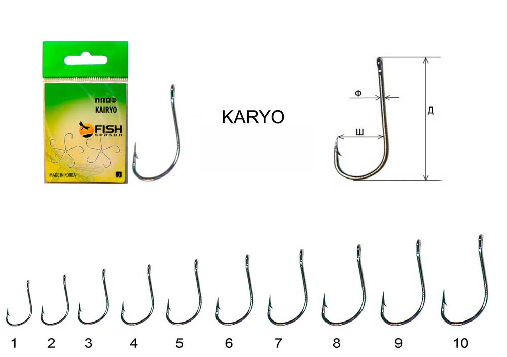 Крючок FISH KAIRYO HAN-SUER-RING №7 с ушком, покрытие BN (10шт)