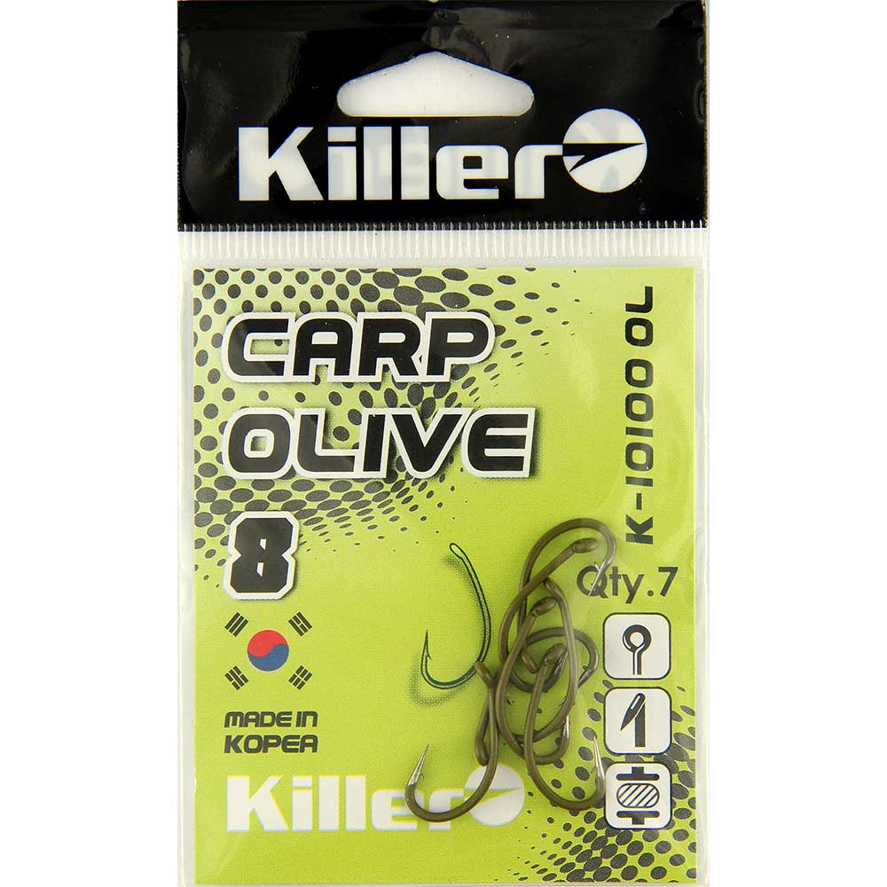 Крючки Killer CARP OLIVE №8  (10100 OL)