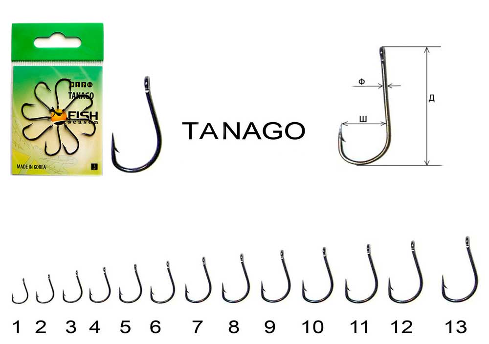 Крючок FISH TANAGO-RING №6 с ушком, покрытие BN (10шт)