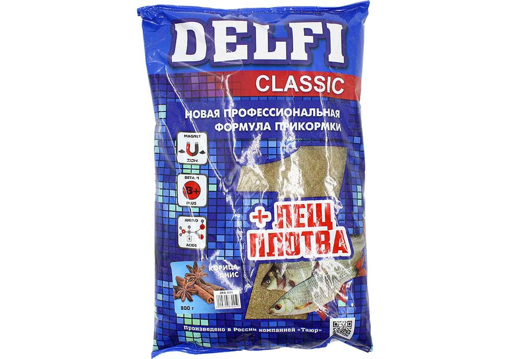Прикормка DELFI Classic (Лещ+Плотва; корица+анис, 800г) DFG-001