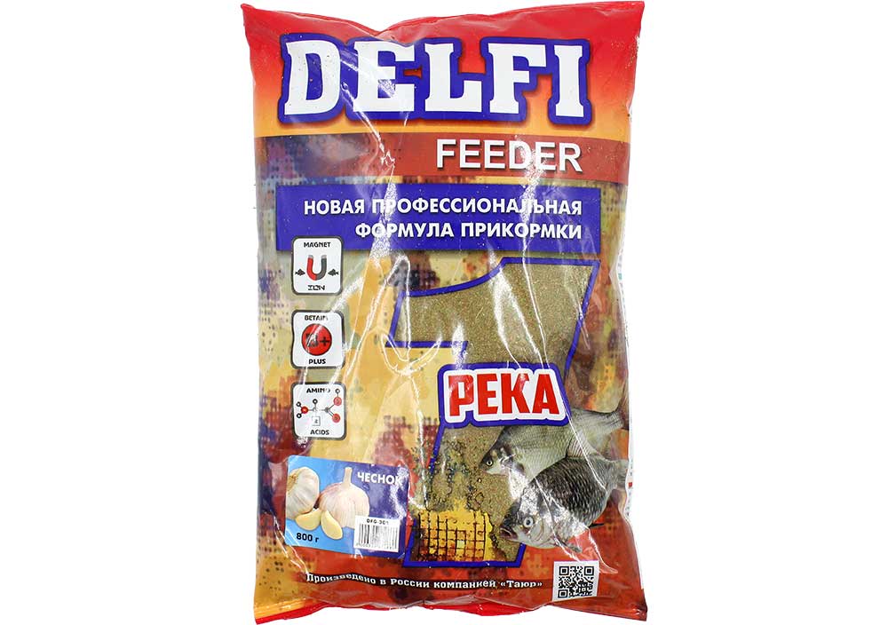 Прикормка DELFI Feeder (Река; чеснок, 800г) DFG-301