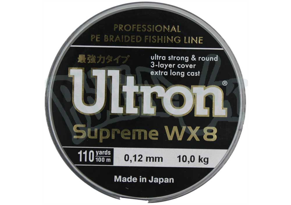 Леска плетенка ULTRON WX 8 Supreme 100м(0.27мм) 26кг, хаки