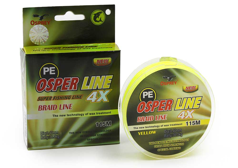 Леска плетенка PE OSPER LINE 4X 115м (желтая)