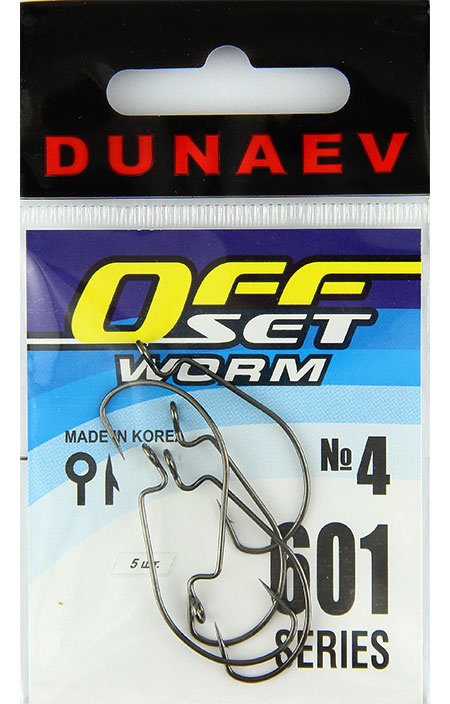 Крючок Dunaev Offset Worm 601 #4 (упак. 5 шт)