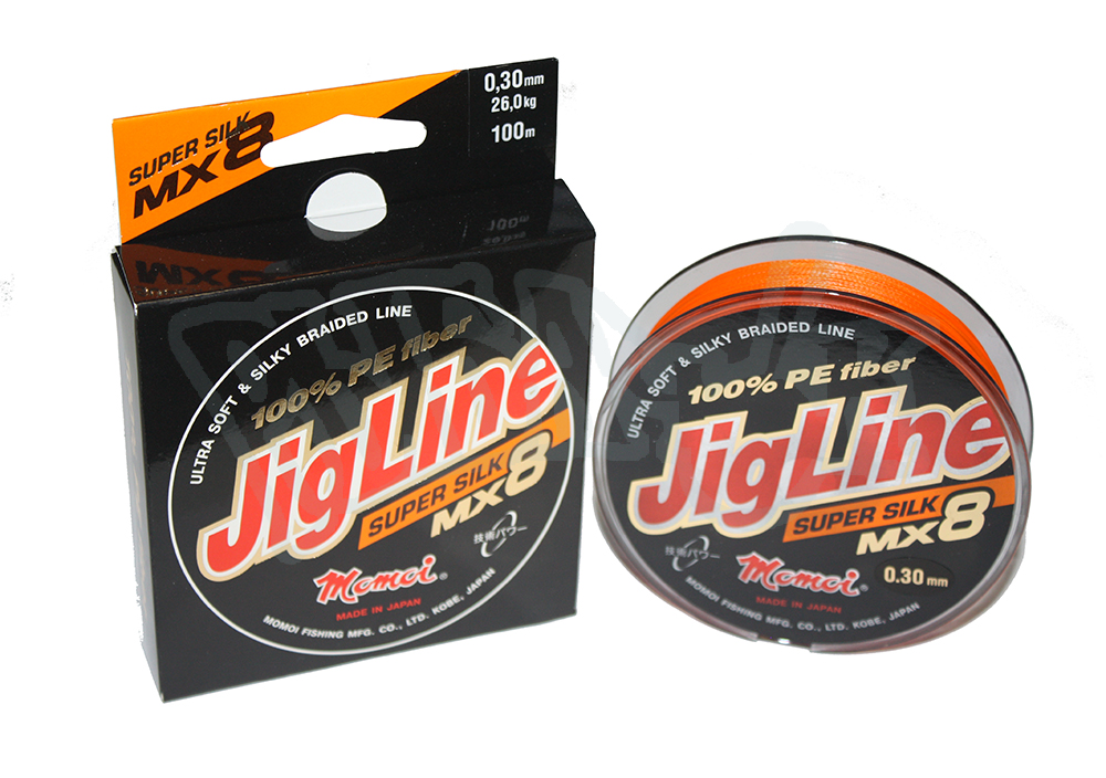 Леска плет.JigLine MX8 Super Silk 100м (030) оранж.