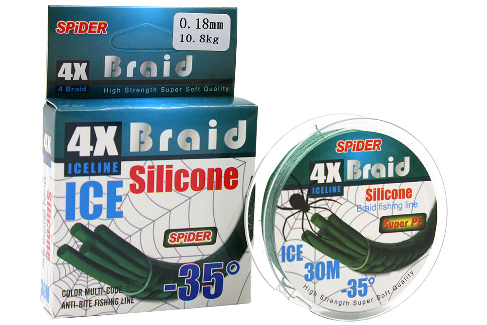 Леска плет. Spider 4X Braid Silicone ICE-35 0,14мм 30м