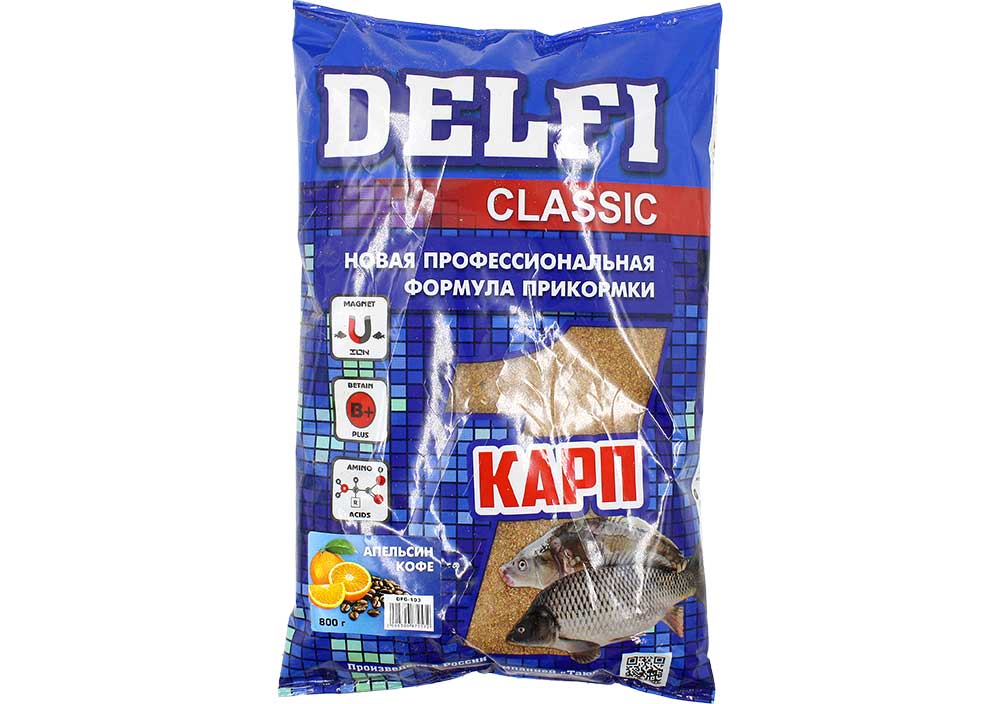 Прикормка DELFI Classic (Карп; кофе, апельсин, 800г) DFG-103
