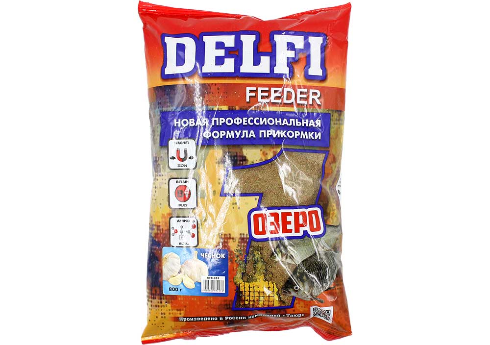 Прикормка DELFI Feeder (Озеро; чеснок, 800г) DFG-351