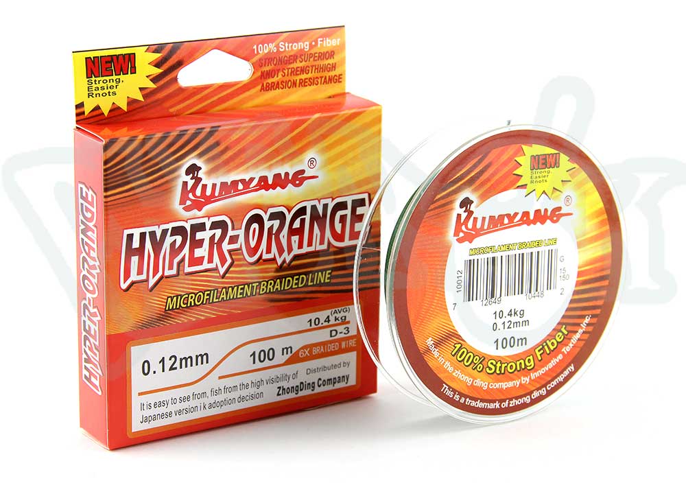 Леска плетеная Hyper-Orange100м 0,10мм