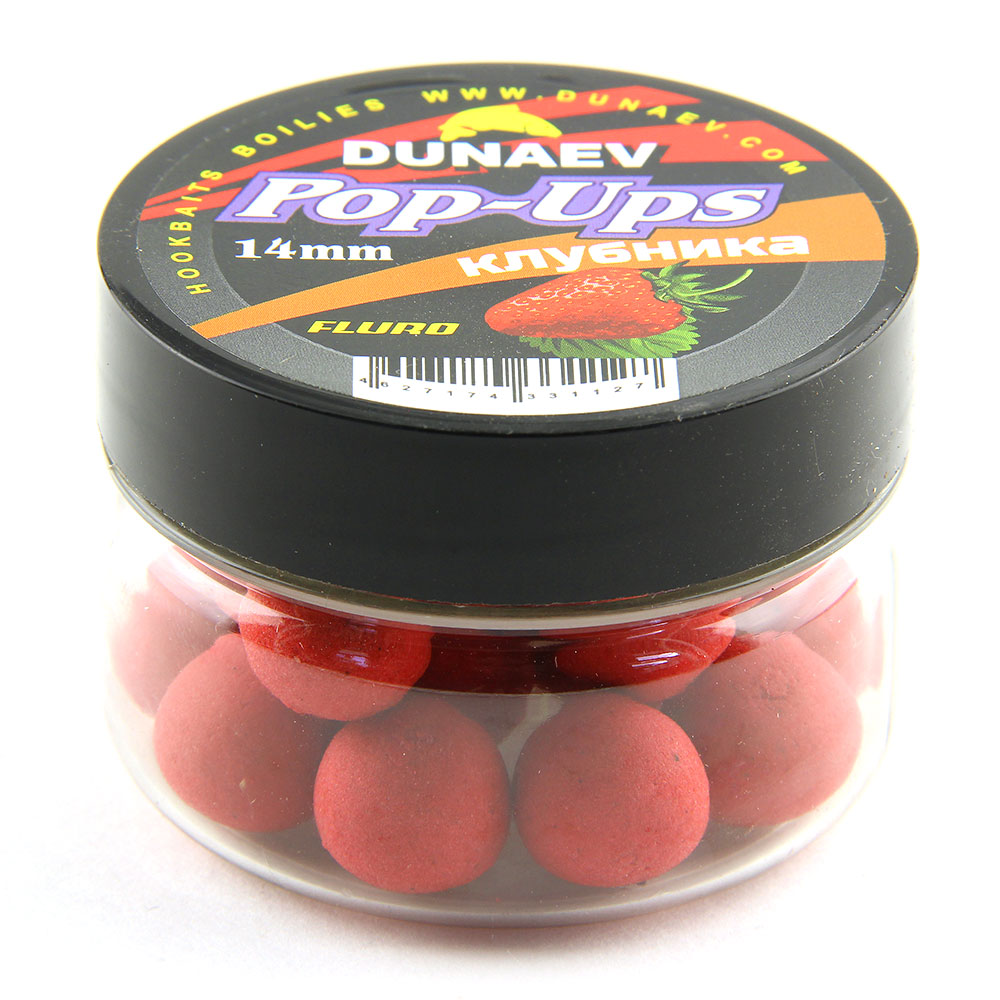 Бойлы DUNAEV POP-UP 14мм Клубника(30г)