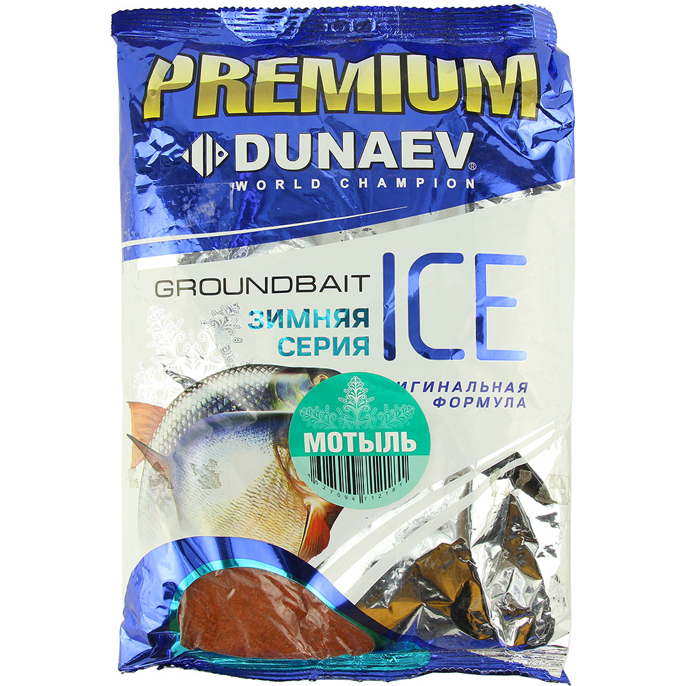 Прикормка "DUNAEV" ICE PREMIUM 0.9кг Мотыль