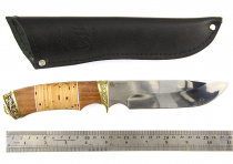 Нож Окский Орел  ст.65х13 сапели,береста,рисунок полное литье