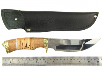 Нож Окский Амур-2  ст.65х13 сапели,береста,рисунок полное литье