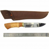Нож Окский Коршун ст.95х18 сапели,береста, литье латунь