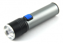 Фонарь ручной линза металл.USB  BL-K31