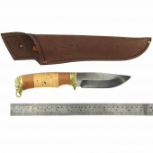Нож Окский Барсук ст.65х13 сапели,береста,рисунок полное литье