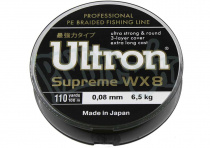 Леска плетенка ULTRON WX 8 Supreme 100м(0.08мм) 6.5кг, хаки