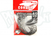 Крючки офсетные Condor Wide Range Worm,серия KAYRO,№4/0 цв.blak nikel,(10шт) (215284/0BN)
