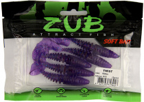 Приманка ZUB-TWIST 90мм-5шт,(цвет 610) фиолетовый с блестками