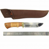 Нож Окский Бобр ст.95х18 сапели,береста, литье латунь