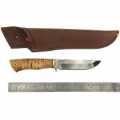 Нож Окский Ирбис ст.95х18 сапели,береста, литье латунь