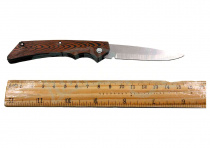 Нож пластик М501 с цепочкой (коричневый)