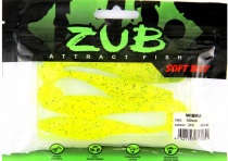 Приманка ZUB-WIBRA 100мм-4шт, (цвет 310) желтый с блестками