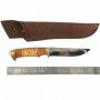 Нож Окский Ирбис ст.65х13 сапели,береста,рисунок полное литье