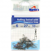 Карабин с вертлюгом  "Marlin's" SH2006-006 Rolling Swivels with Insurance Snap уп. 10шт. SH2006-006