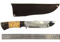 Нож Окский Бобр-2  ст.65х13 рукоять венге, береста, дюраль, фибра.(5516)