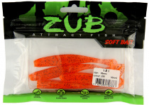 Приманка ZUB-IZI 99мм-4шт, (цвет 250) морковный с блестками
