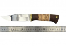 Нож Окский Норка ст.95х18 дерево Венге с берестой (245)
