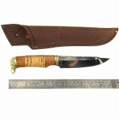 Нож Окский Тукан ст.65х13 сапели,береста,рисунок полное литье