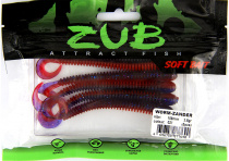 Приманка ZUB-WORM-ZANDER 108мм-5шт,(цвет 021) фиолетово-красный
