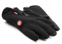 Перчатки черные с красным логотипом (кружок) (971)